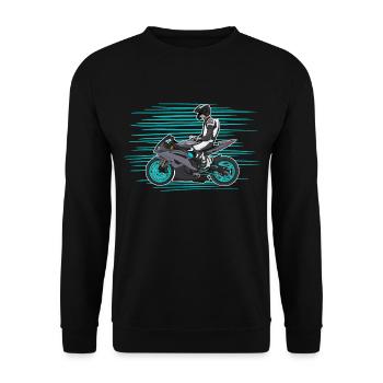 Motorcycle Lifestyle / Motorcycle / Motorcycle biker - Unisex Sweatshirt - black - Front - Alina (178cm) & Michal (187cm)