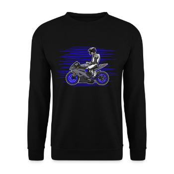 Motorcycle Lifestyle / Motorcycle / Motorcycle biker - Unisex Sweatshirt - black - Front - Alina (178cm) & Michal (187cm)