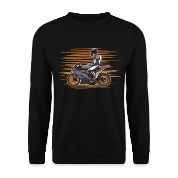 Motorcycle Lifestyle / Motorcycle / Motorcycle biker - Unisex Sweatshirt - black - Front - Alina (178cm) & Michal (187cm)