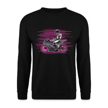 Motorcycle Lifestyle / Motorcycle / Motorcycle biker - Unisex Sweatshirt - black - Front - Alina (178cm) & Michal (187cm)