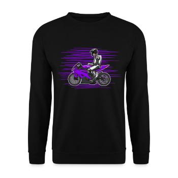 Motorcycle Lifestyle / Motorcycle / Motorcycle biker - Unisex Sweatshirt - black - Front - Alina (178cm) & Michal (187cm)