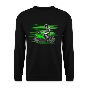 Motorcycle Lifestyle / Motorcycle / Motorcycle biker - Unisex Sweatshirt - black - Front - Alina (178cm) & Michal (187cm)