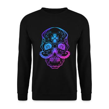 Cinco De Mayo Stylized Sugar Skull Day Of The Dead - Unisex Pullover - Schwarz - Vorne - Alina (178cm) & Michal (187cm)