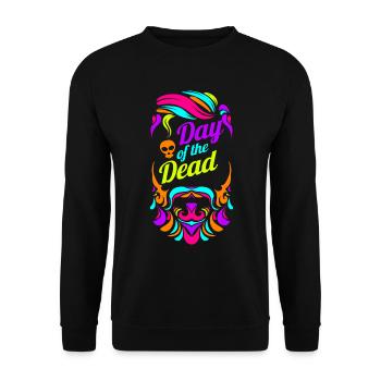 Hipster Bearded Man Beard Logo Day Of The Dead - Unisex Pullover - Schwarz - Vorne - Alina (178cm) & Michal (187cm)