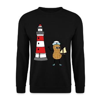 maritime peanut child sailor lighthouse ahoy - Unisex Sweatshirt - black - Front - Alina (178cm) & Michal (187cm)