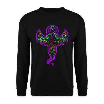 Spooky Ornament Ghost Spirit Day Of The Dead - Unisex Pullover - Schwarz - Vorne - Alina (178cm) & Michal (187cm)