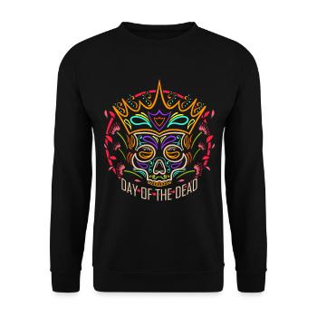 Dead King Sugar Skull Dahlia Flower Painting Day - Sweat-shirt Unisexe - noir - Devant - Alina (178cm) & Michal (187cm)