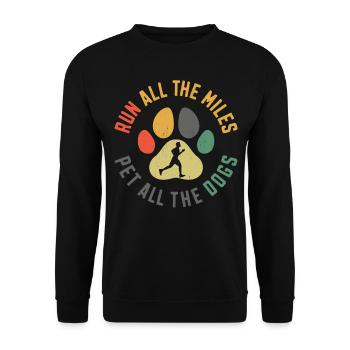 Coureur Coureur Demi-Marathon Chien - Sweat-shirt Unisexe - noir - Devant - Alina (178cm) & Michal (187cm)