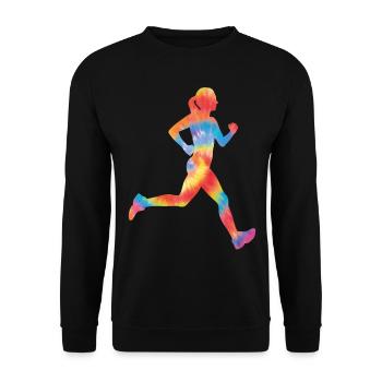 Running Runner Half Marathon Tie - Sweat-shirt Unisexe - noir - Devant - Alina (178cm) & Michal (187cm)