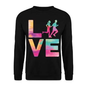Running Runner Semi-Marathon - Sweat-shirt Unisexe - noir - Devant - Alina (178cm) & Michal (187cm)