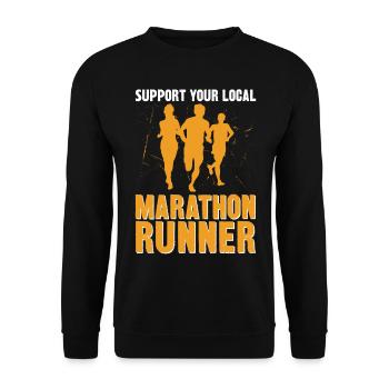Running Runner Half Marathon - Unisex Pullover - Schwarz - Vorne - Alina (178cm) & Michal (187cm)