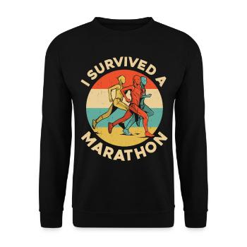 Running Runner Half Marathon - Unisex Pullover - Schwarz - Vorne - Alina (178cm) & Michal (187cm)