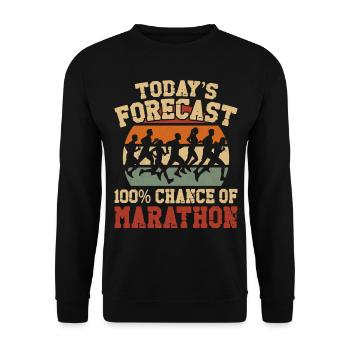Running Runner Half Marathon - Unisex Pullover - Schwarz - Vorne - Alina (178cm) & Michal (187cm)
