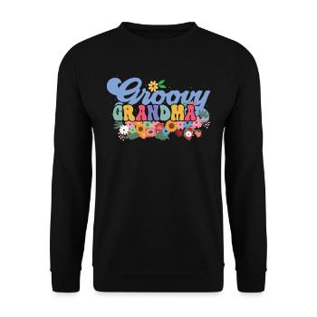 Groovy Grandma Jardin Plantes Fleurs Décorations Florales - Sweat-shirt Unisexe - noir - Devant - Alina (178cm) & Michal (187cm)