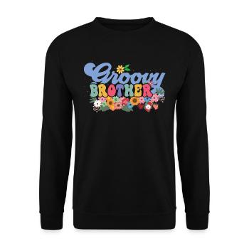 Groovy Brother Jardin Plante Fleurs Décor Floral - Sweat-shirt Unisexe - noir - Devant - Alina (178cm) & Michal (187cm)