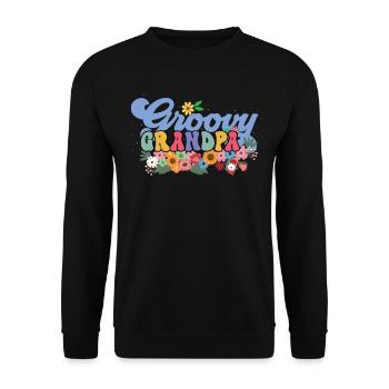 Groovy Grandpa Jardin Plantes Fleurs Décoration Florale - Sweat-shirt Unisexe - noir - Devant - Alina (178cm) & Michal (187cm)