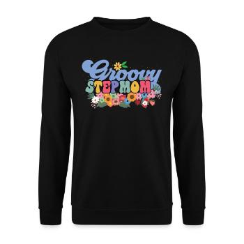 Groovy stepmother garden plant flowers - Unisex Sweatshirt - black - Front - Alina (178cm) & Michal (187cm)