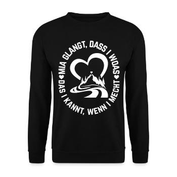 Bayerische Alpen Trekking Bavarian Berg Herz Outdo - Unisex Pullover - Schwarz - Vorne - Alina (178cm) & Michal (187cm)