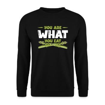 Vous êtes ce que vous mangez des asperges végétaliennes végétaliennes à base de plantes - Sweat-shirt Unisexe - noir - Devant - Alina (178cm) & Michal (187cm)