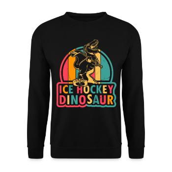 Ice Hockey Player Ice Hockey Dinosaur - Ice Hockey - Unisex Pullover - Schwarz - Vorne - Alina (178cm) & Michal (187cm)