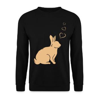 Rabbit Hearts - Easter Rabbit Hearts - Cute Rabbit - Unisex Sweatshirt - black - Front - Alina (178cm) & Michal (187cm)