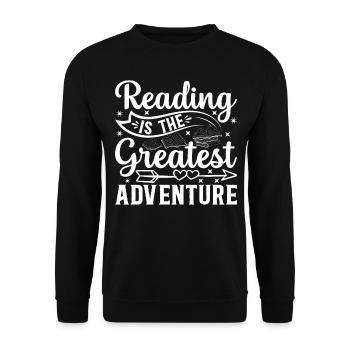 Bibliothécaire de livres La lecture est la plus grande - Sweat-shirt Unisexe - noir - Devant - Alina (178cm) & Michal (187cm)