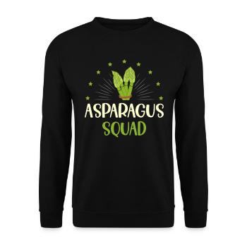 Asparagus Squad Vegetarian Vegetables Vegans - Unisex Sweatshirt - black - Front - Alina (178cm) & Michal (187cm)