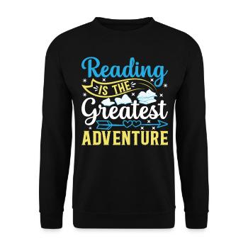 La lecture de bibliothécaire est la plus grande aventure B - Sweat-shirt Unisexe - noir - Devant - Alina (178cm) & Michal (187cm)