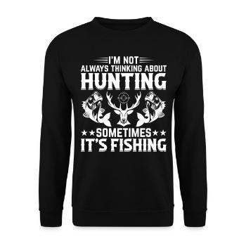 Chasse au cerf Pêche au poisson Pêche à la truite Pêche au cerf Chasse au cerf - Sweat-shirt Unisexe - noir - Devant - Alina (178cm) & Michal (187cm)
