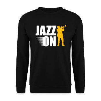 Jazz on trumpeter musician musical instrument - Unisex Sweatshirt - black - Front - Alina (178cm) & Michal (187cm)