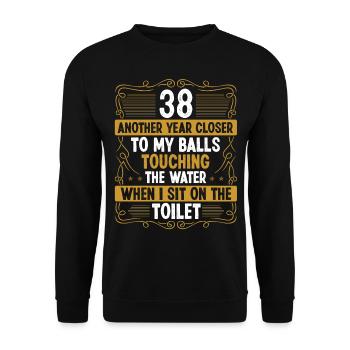 38 Year Old Funny Idea for Men Sarcasm Humor - Unisex Pullover - Schwarz - Vorne - Alina (178cm) & Michal (187cm)