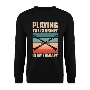 Jouer de la clarinette est mon - Sweat-shirt Unisexe - noir - Devant - Alina (178cm) & Michal (187cm)