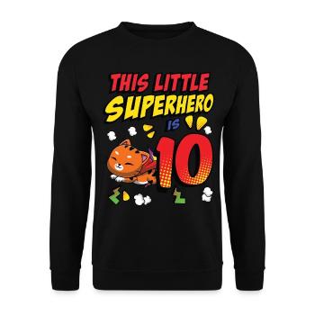 This little superheroine is 10 cat owners - Unisex Sweatshirt - black - Front - Alina (178cm) & Michal (187cm)