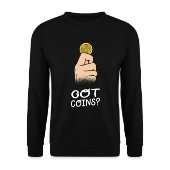 Coins Received Coin Collecting Coin Collectors - Unisex Sweatshirt - black - Front - Alina (178cm) & Michal (187cm)