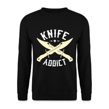 Knife Addict Knife Collector Knife Collector - Unisex Sweatshirt - black - Front - Alina (178cm) & Michal (187cm)