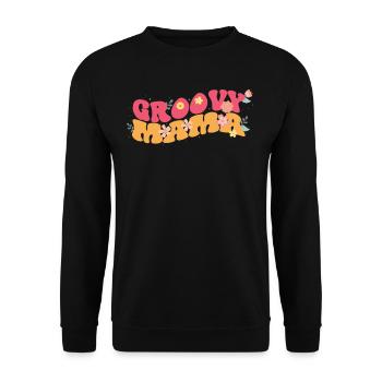 Groovy Mama Garten Pflanze Blumen Blumenschmuck - Unisex Pullover - Schwarz - Vorne - Alina (178cm) & Michal (187cm)