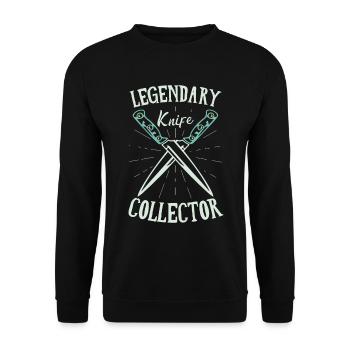 Messersammler Legendärer Messersammler - Unisex Pullover - Schwarz - Vorne - Alina (178cm) & Michal (187cm)