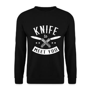 Knife To Meet You Knife Collector Knife Collector - Unisex Sweatshirt - black - Front - Alina (178cm) & Michal (187cm)