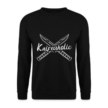 Knifeaholic Messersammler Messersammler - Unisex Pullover - Schwarz - Vorne - Alina (178cm) & Michal (187cm)