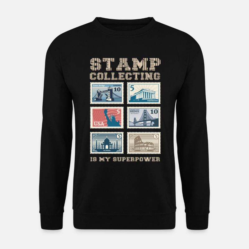 Briefmarkensammeln Ist Mein - Unisex Pullover - Schwarz