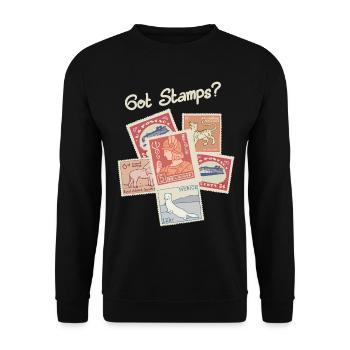 timbres reçus, qui: - Sweat-shirt Unisexe - noir - Devant - Alina (178cm) & Michal (187cm)