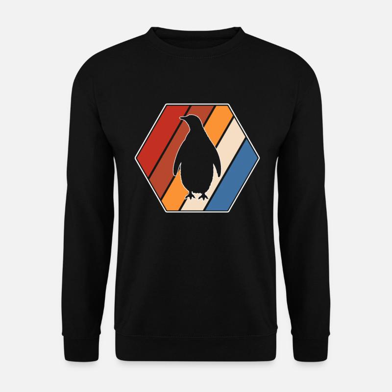 Pinguin Retro - Unisex Pullover - Schwarz