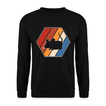 Maus Retro - Unisex Pullover - Schwarz - Vorne - Alina (178cm) & Michal (187cm)