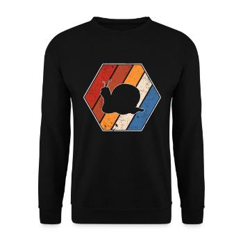 Snail Retro - Unisex Sweatshirt - black - Front - Alina (178cm) & Michal (187cm)