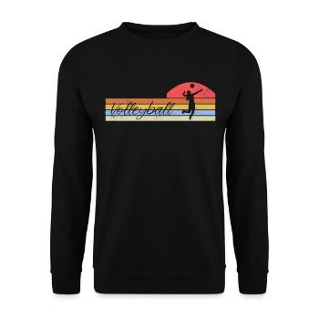 Volleyball Spieler Geschenk - Unisex Pullover - Schwarz - Vorne - Alina (178cm) & Michal (187cm)