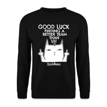 Job Change New Job Farewell Farewell Gift - Unisex Sweatshirt - black - Front - Alina (178cm) & Michal (187cm)