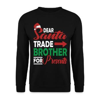 Swap brother for Christmas gifts - Unisex Sweatshirt - black - Front - Alina (178cm) & Michal (187cm)