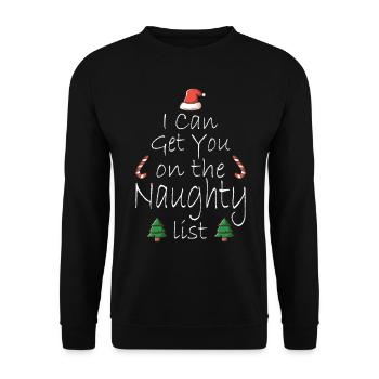 I Can Get You On The Naughty List Christmas - Unisex Sweatshirt - black - Front - Alina (178cm) & Michal (187cm)