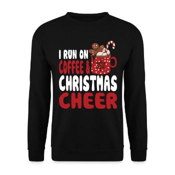 Kaffee und Weihnachtsstimmung Weihnachten - Unisex Pullover - Schwarz - Vorne - Alina (178cm) & Michal (187cm)