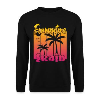 Formentera Spain - Unisex Sweatshirt - black - Front - Alina (178cm) & Michal (187cm)